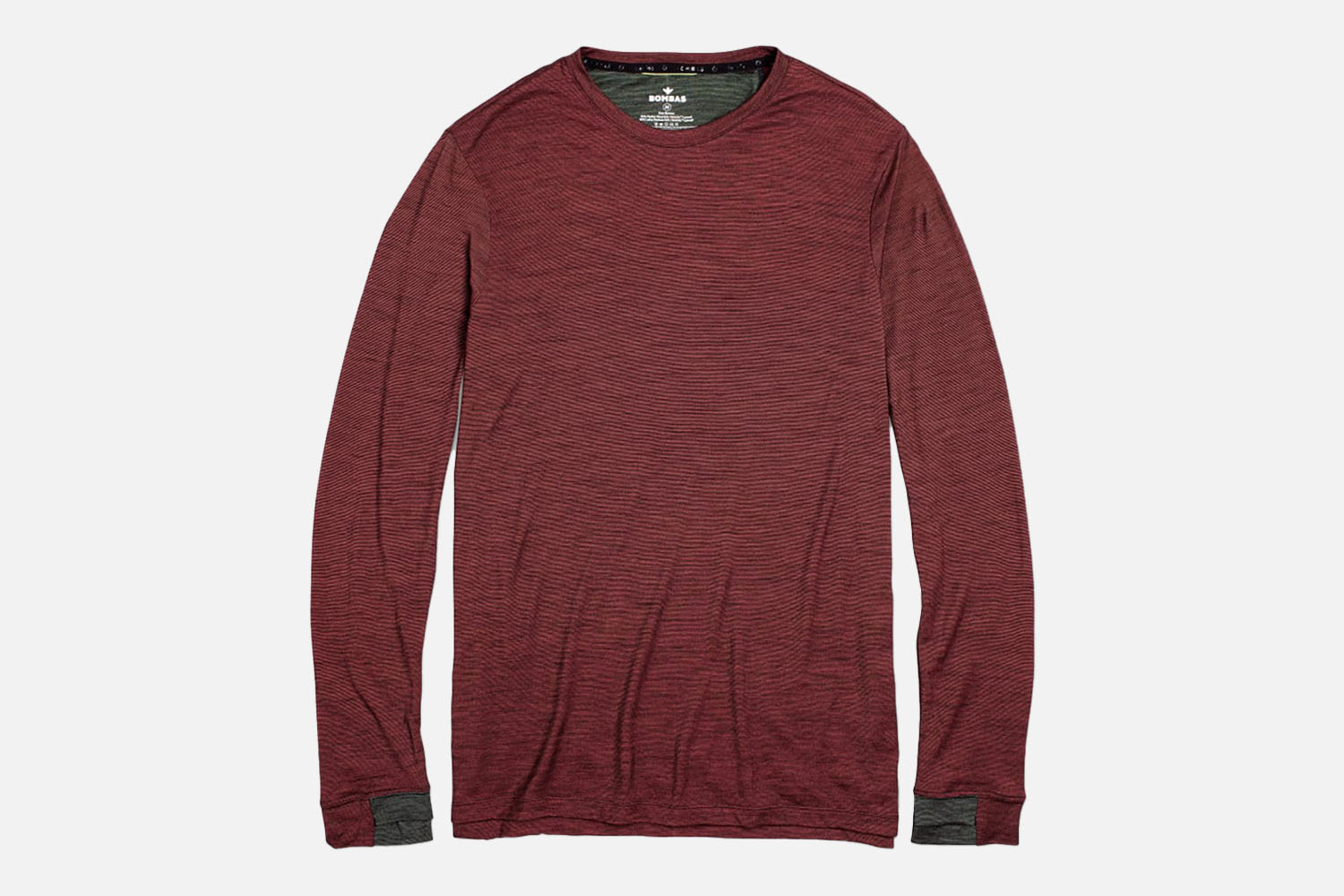 Bombas Men’s Merino Wool Blend Crew Neck Long Sleeve T-Shirt