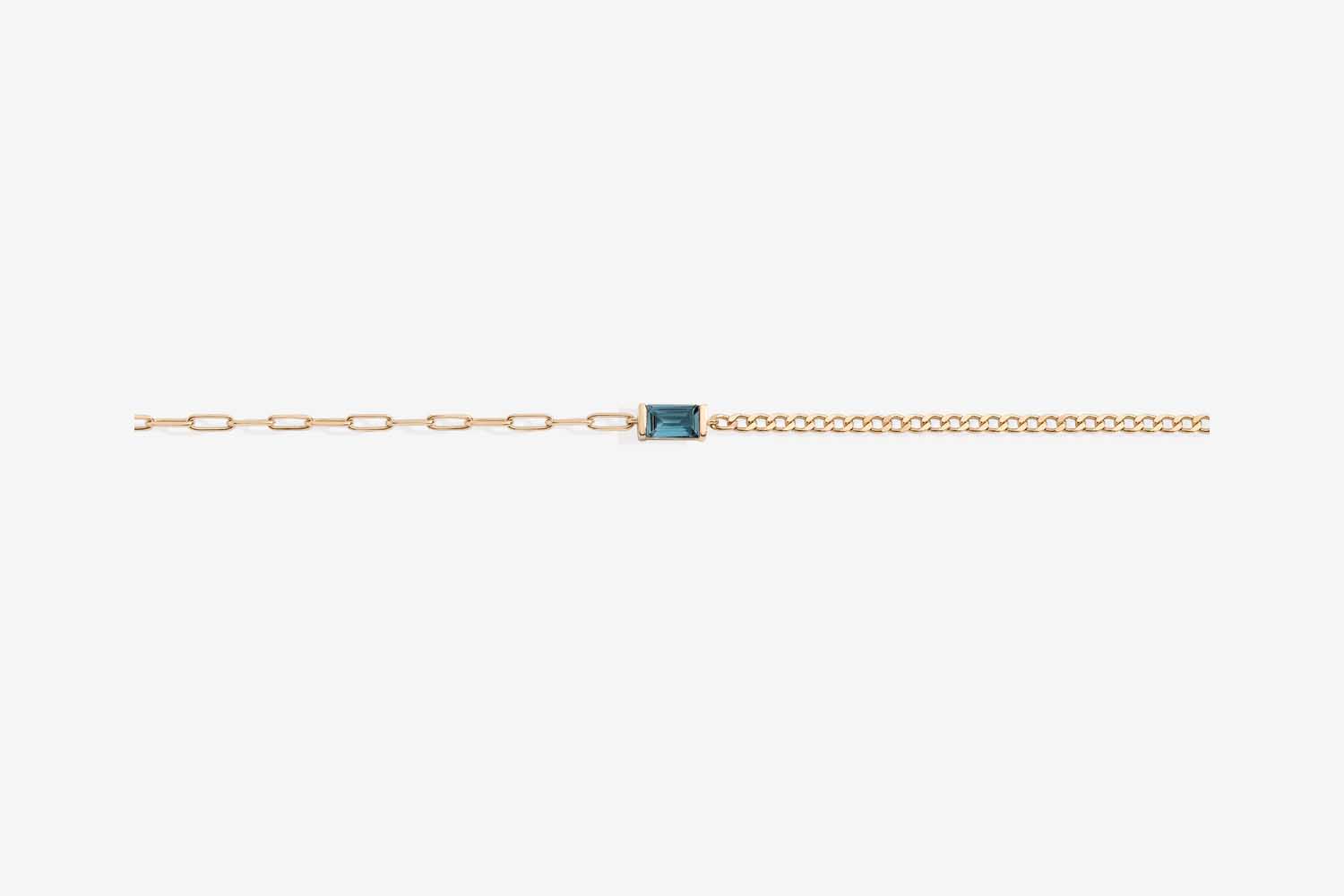 Aurate X Michelle: Tranquility Blue Topaz Chain Bracelet
