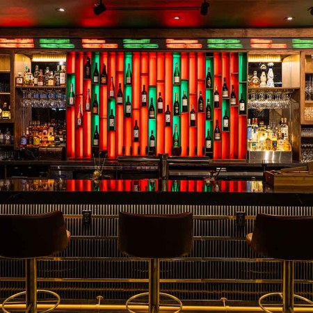 The interior of CKTL & Co, a Toronto bar where prices fluctuate based on demand