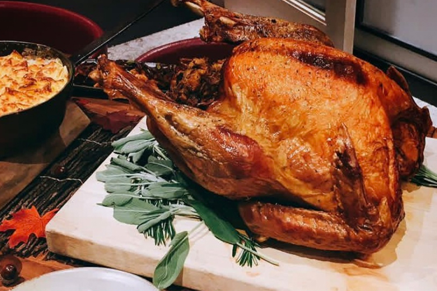 Cooked turkey and sides 
