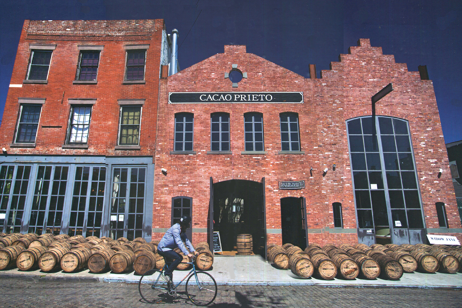 Widow Jane Distillery Exterior Bike Barrels