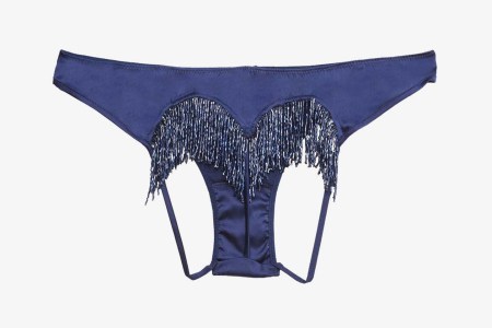 Fleur du Mal Beaded Fringe Ouvert Heart Shaped Panty