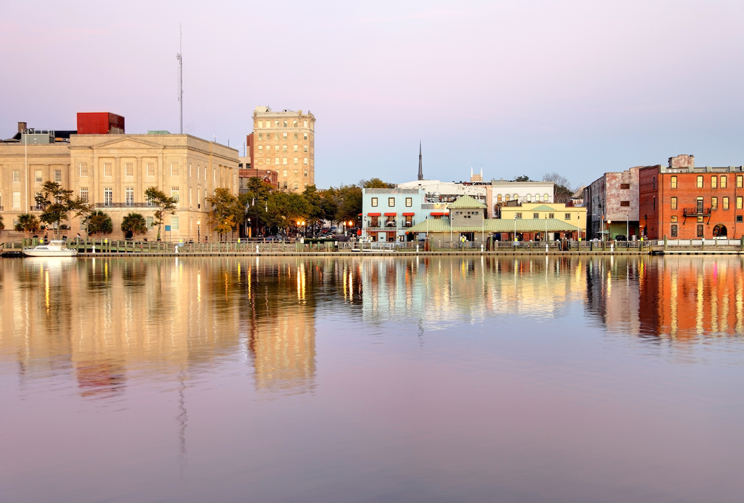 Downtown Wilmington along the banks of the Cape Fear River