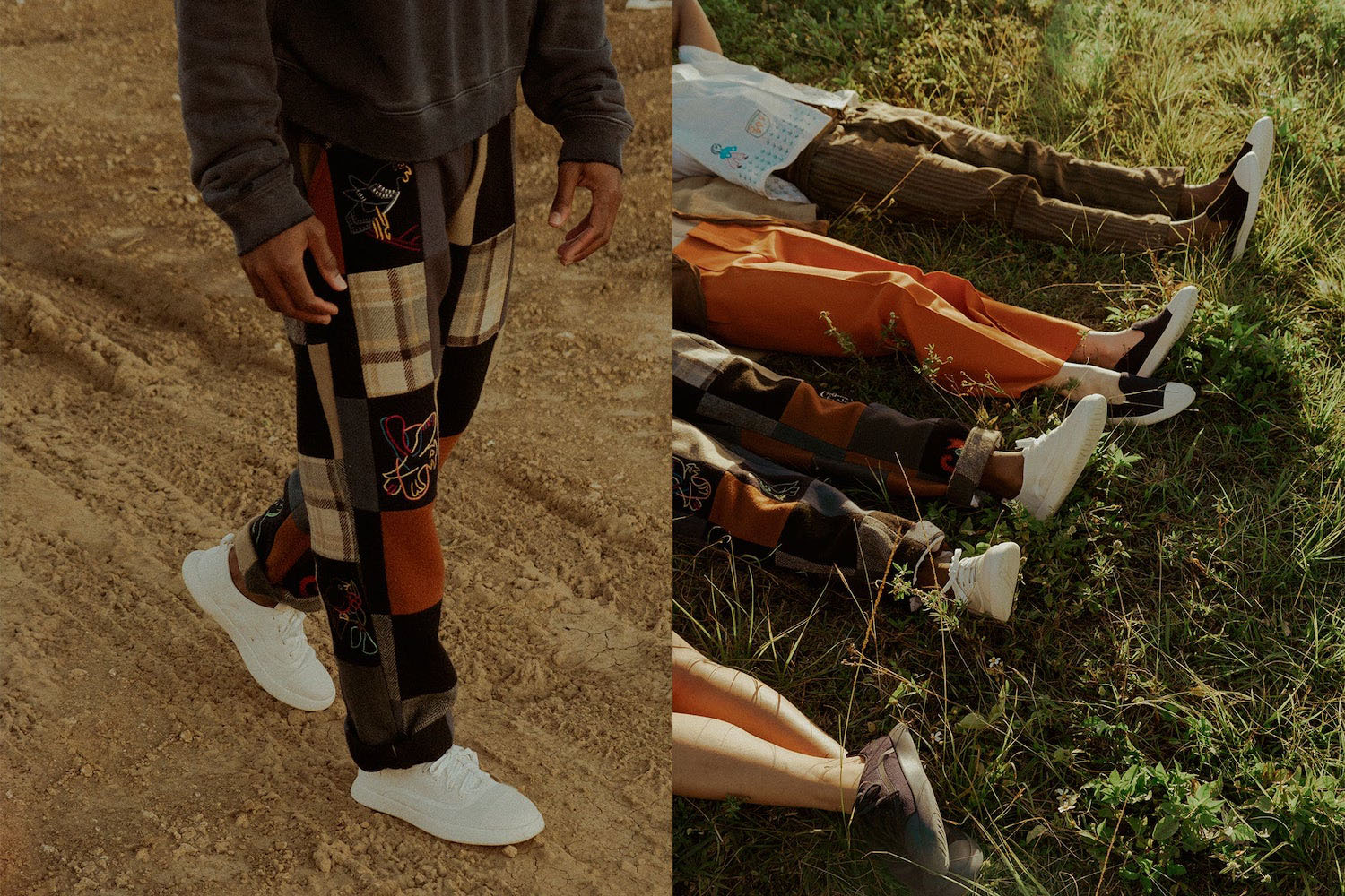 a collage of photos of models in Juntos shoes