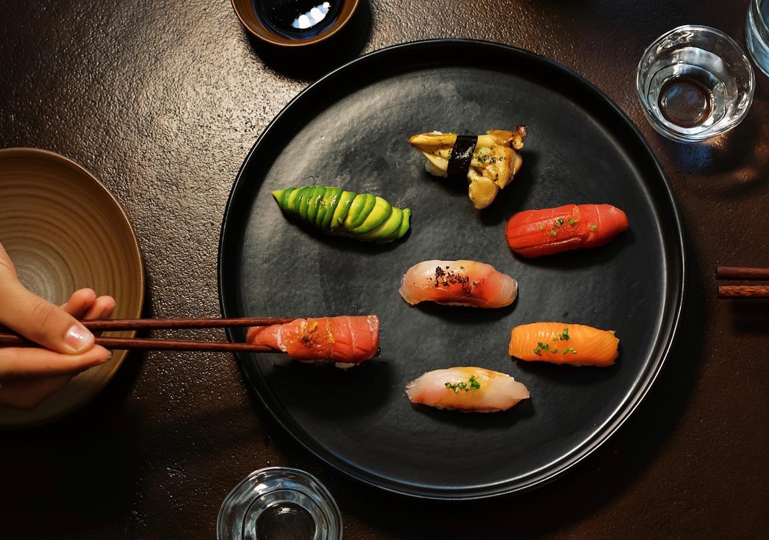 Spread of sushi