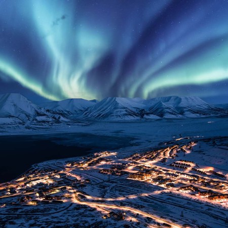 Longyearbyen, the most northern settlement in the world, in Svalbard