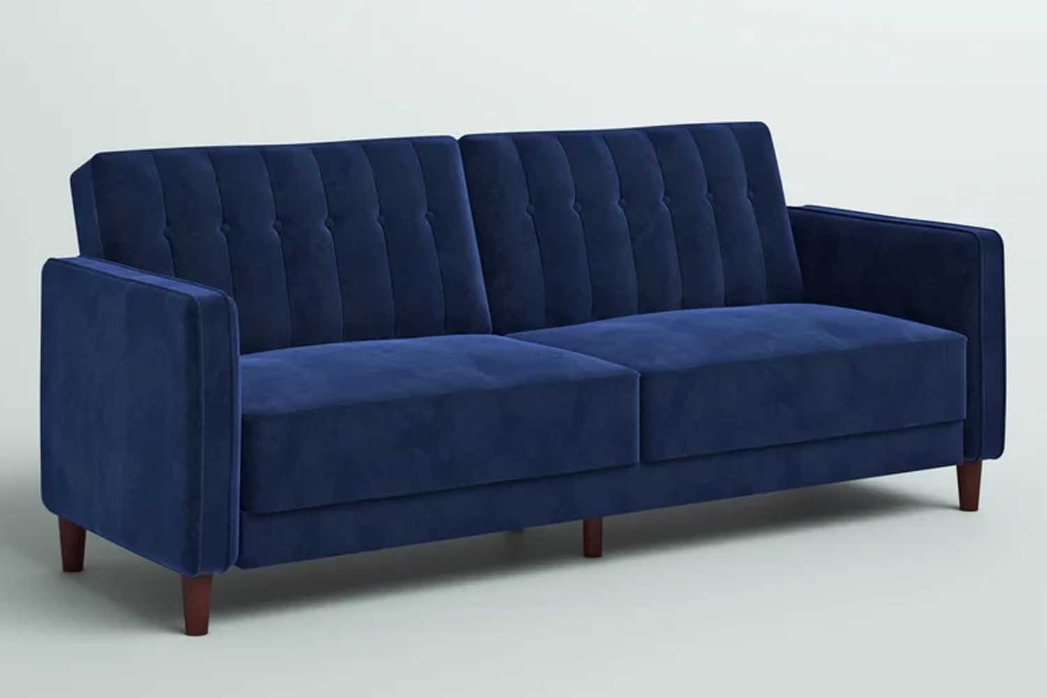 Mercury Row Perdue 81.5u0026amp;#8243; Velvet Square Arm Convertible Sofa