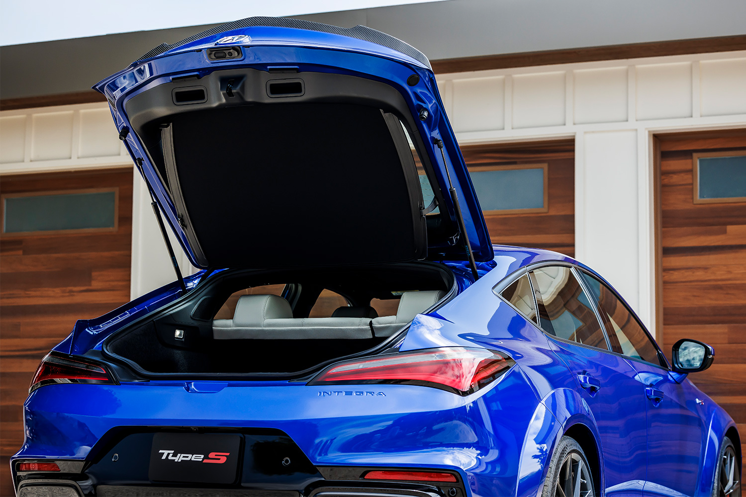 The hatchback rear end of the Acura Integra Type S