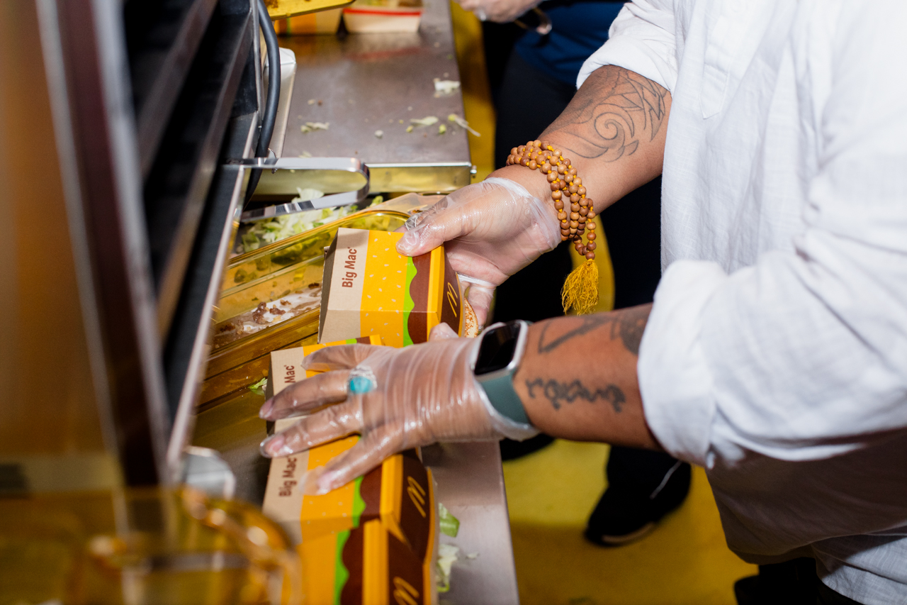 Chef Harold Villarosa makes a Big Mac.
