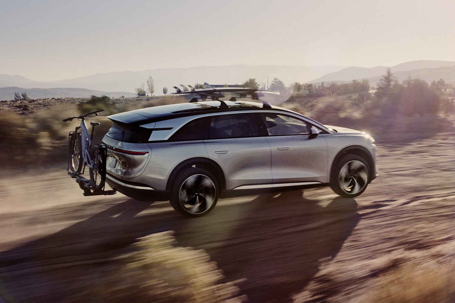 Lucid Gravity driving off-road