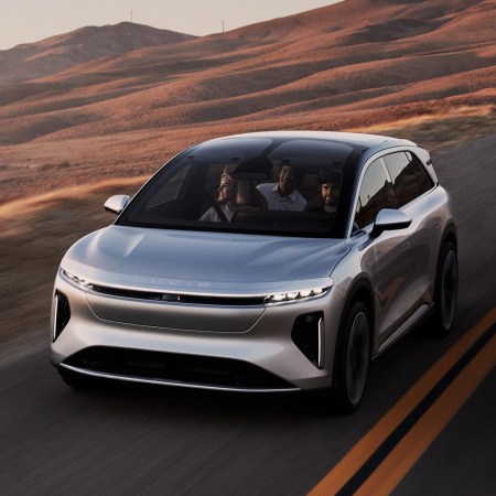 The new Lucid Gravity SUV, an electric sport utility vehicle coming in 2024. We got an early look during a preview event.