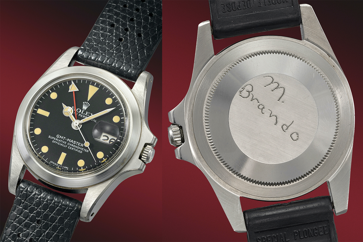 Marlon Brando Rolex GMT-Master ref. 1675, which is headed to auction at Christie's in 2023 after selling through Phillips in 2019