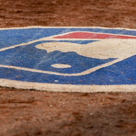 A general view of the MLB logo.