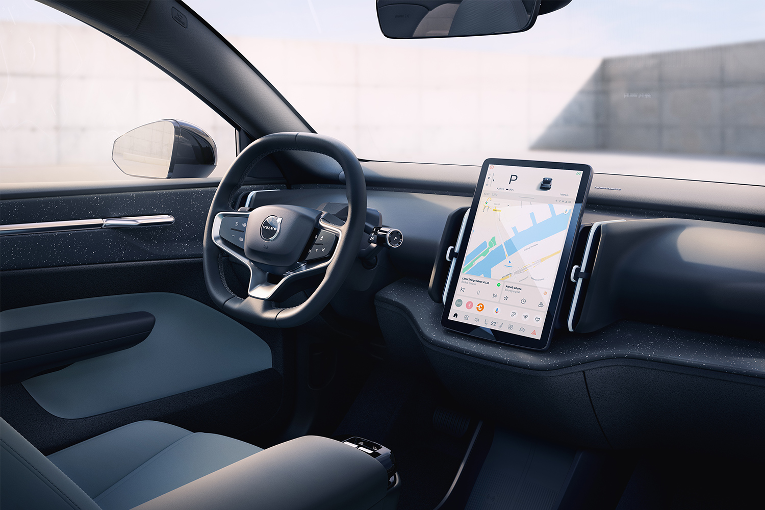 The minimalist interior of the Volvo EX30