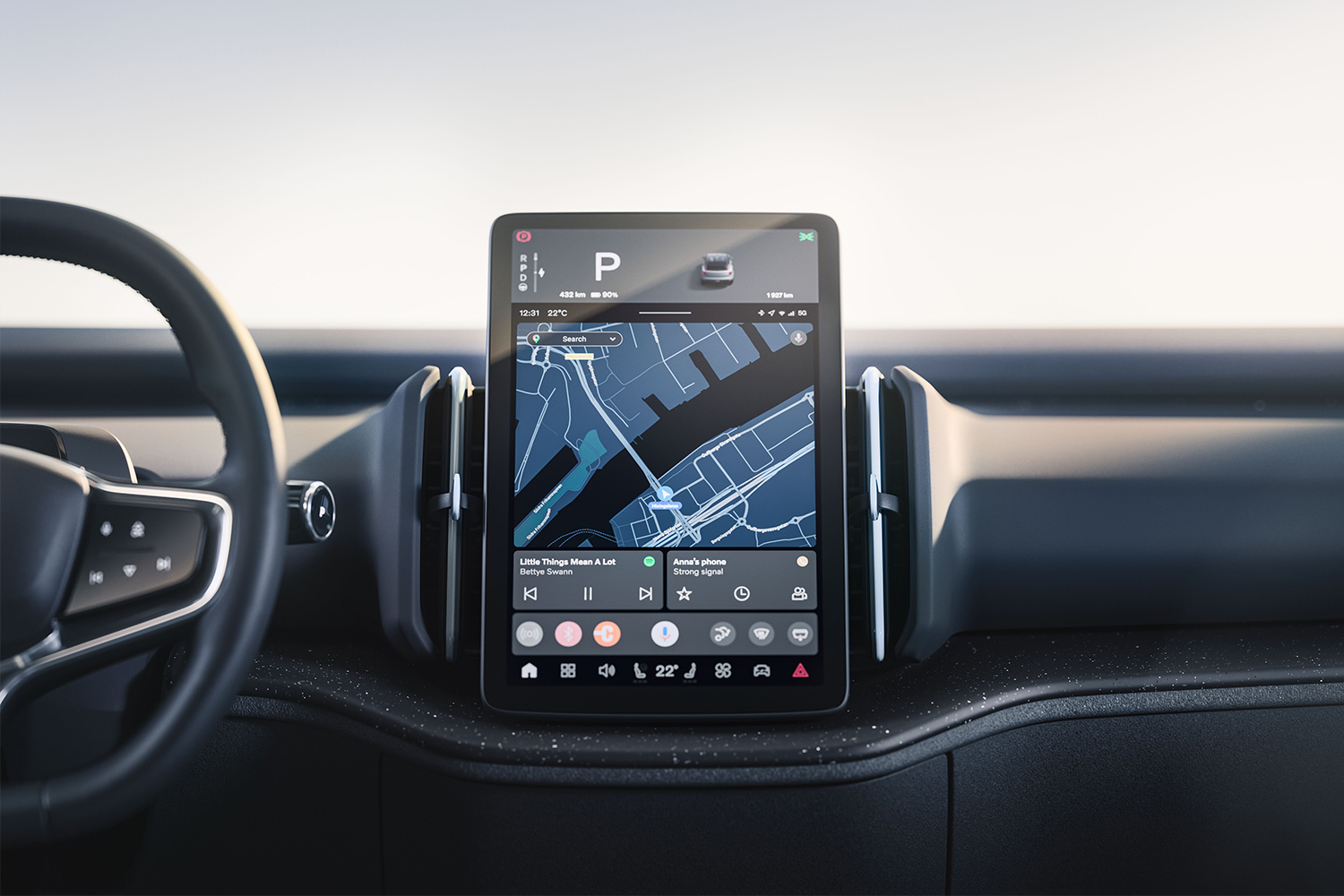 The center screen in the Volvo EX30