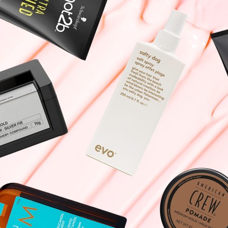 a collage of the best hair products for men on a pink background