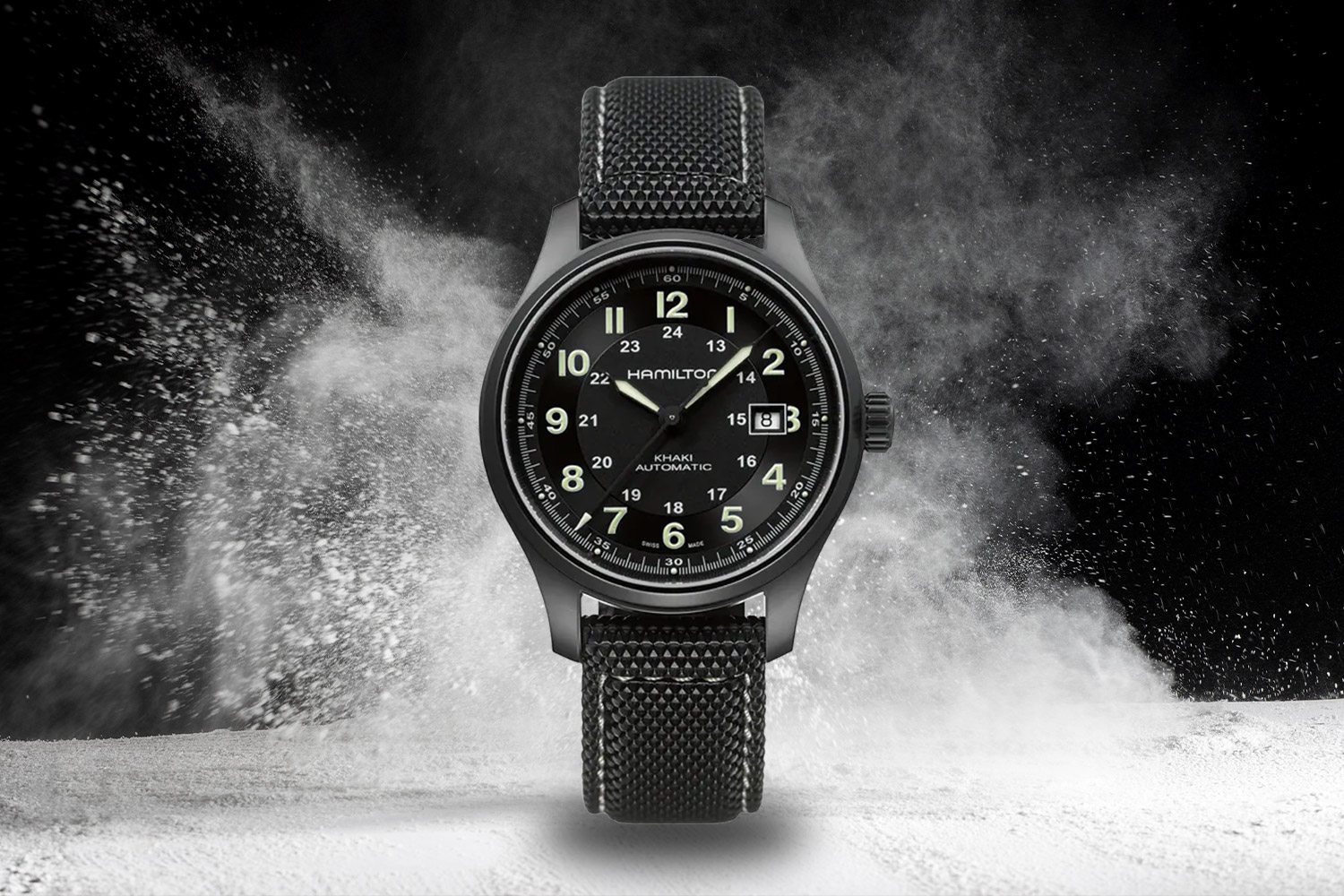 Black Hamilton Khaki Field Titanium Auto
