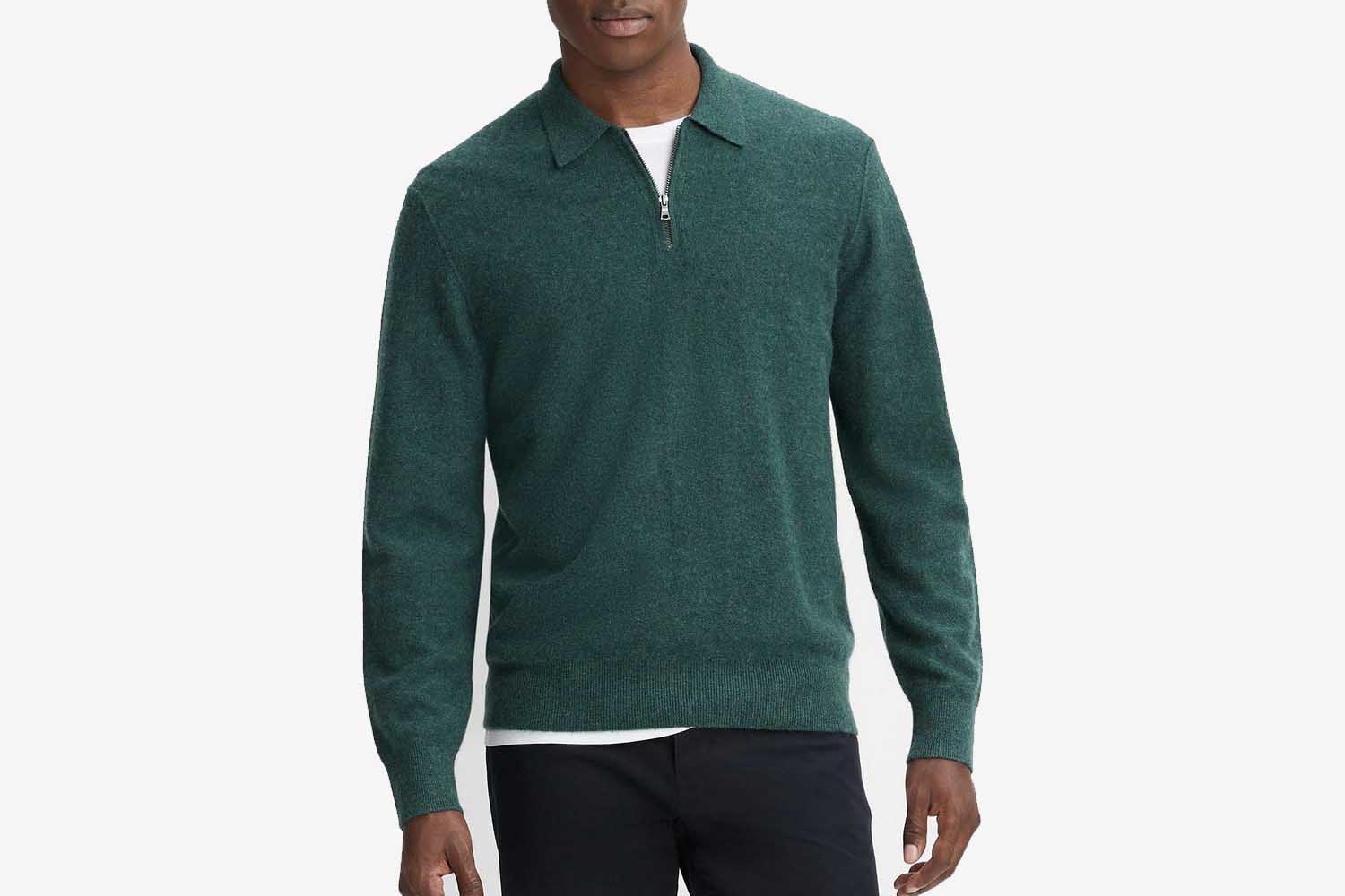 Vince Plush Cashmere Quarter-Zip Sweater