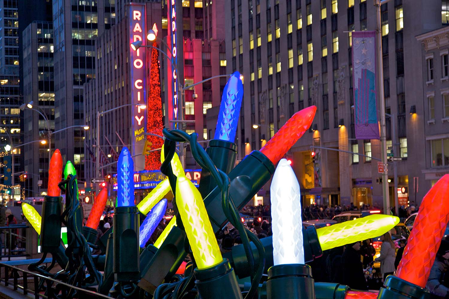 Holiday light display at McGraw-Hill Building on Avenue of the Americas at 48th Street