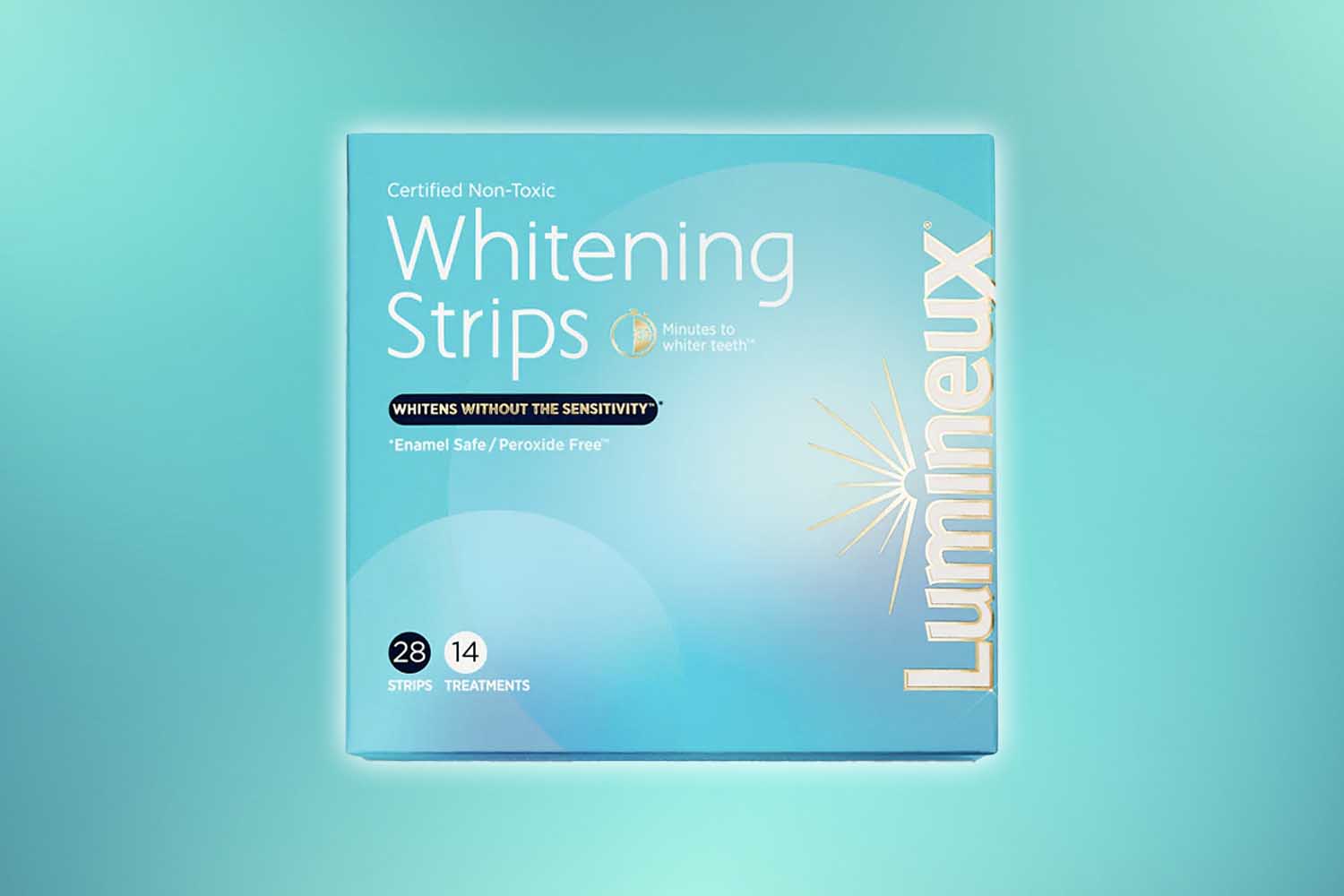 A box of Lumineux's Whitening Strips