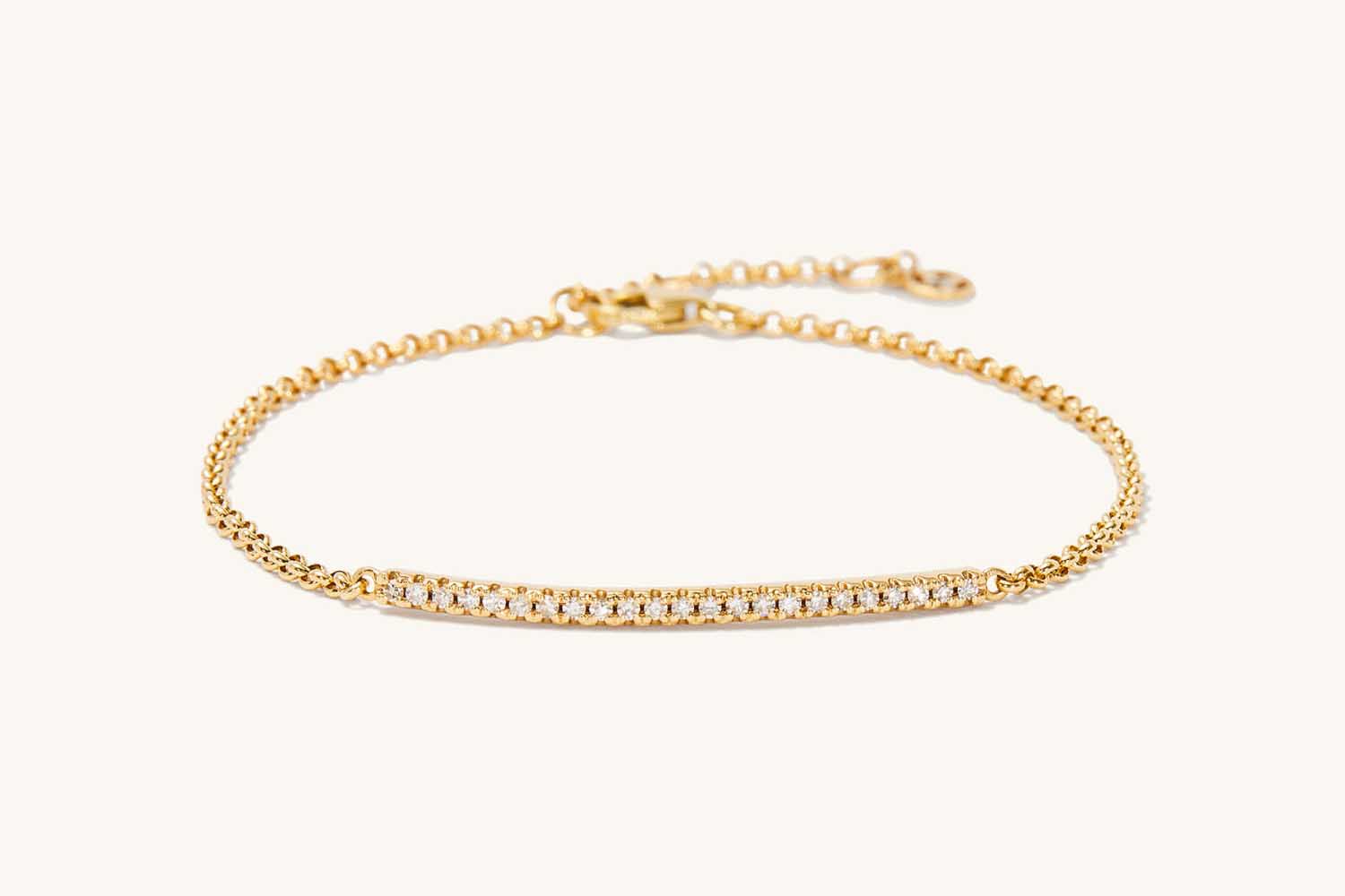Mejuri Pave Diamond Bar Bracelet
