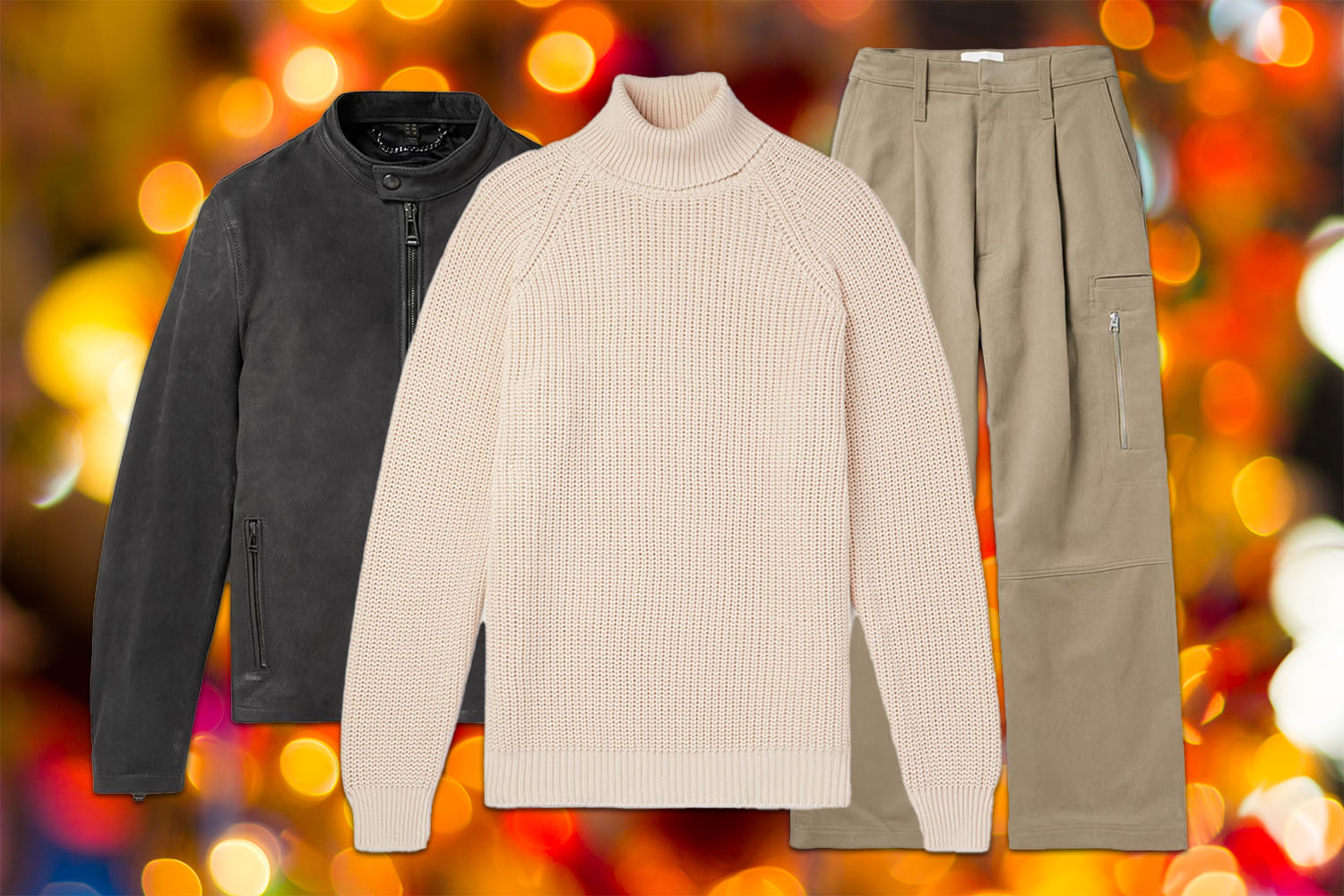 A collage of goods from the Mr Porter sale on a lights background