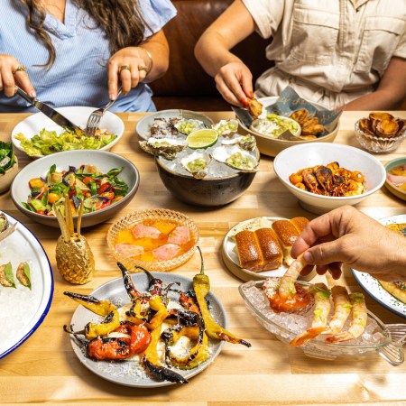 Spread of food on a table