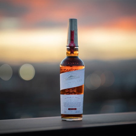A bottle of Stranahan’s Snowflake Batch #26: Pyramid Peak, a rare bottle only sold at the distillery in Colorado