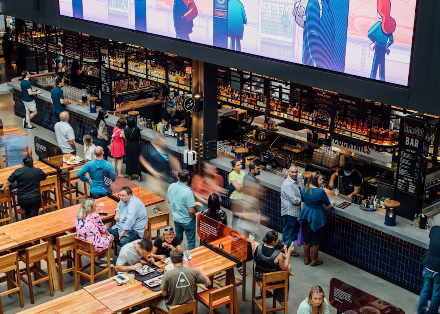 Aerial view of a bar in Time Out Chicago Market