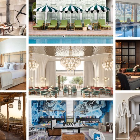 A collage of the best new hotels that opened in 2023. Our travel correspondent discusses 56 of them.