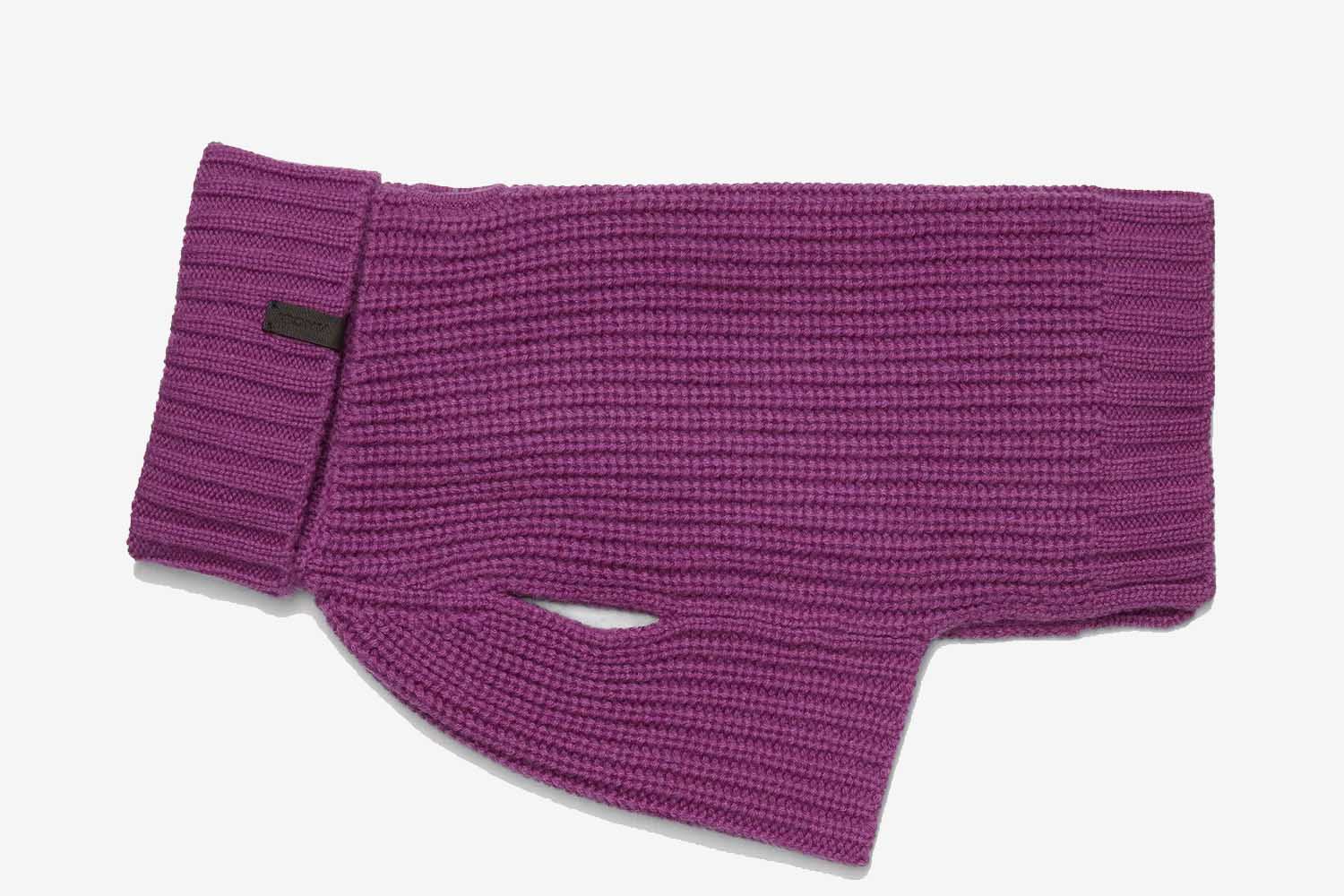Vince Wool and Cashmere Shaker-Stitch Dog Sweater
