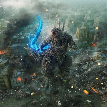 Godzilla in a scene from the new movie "Godzilla Minus One"