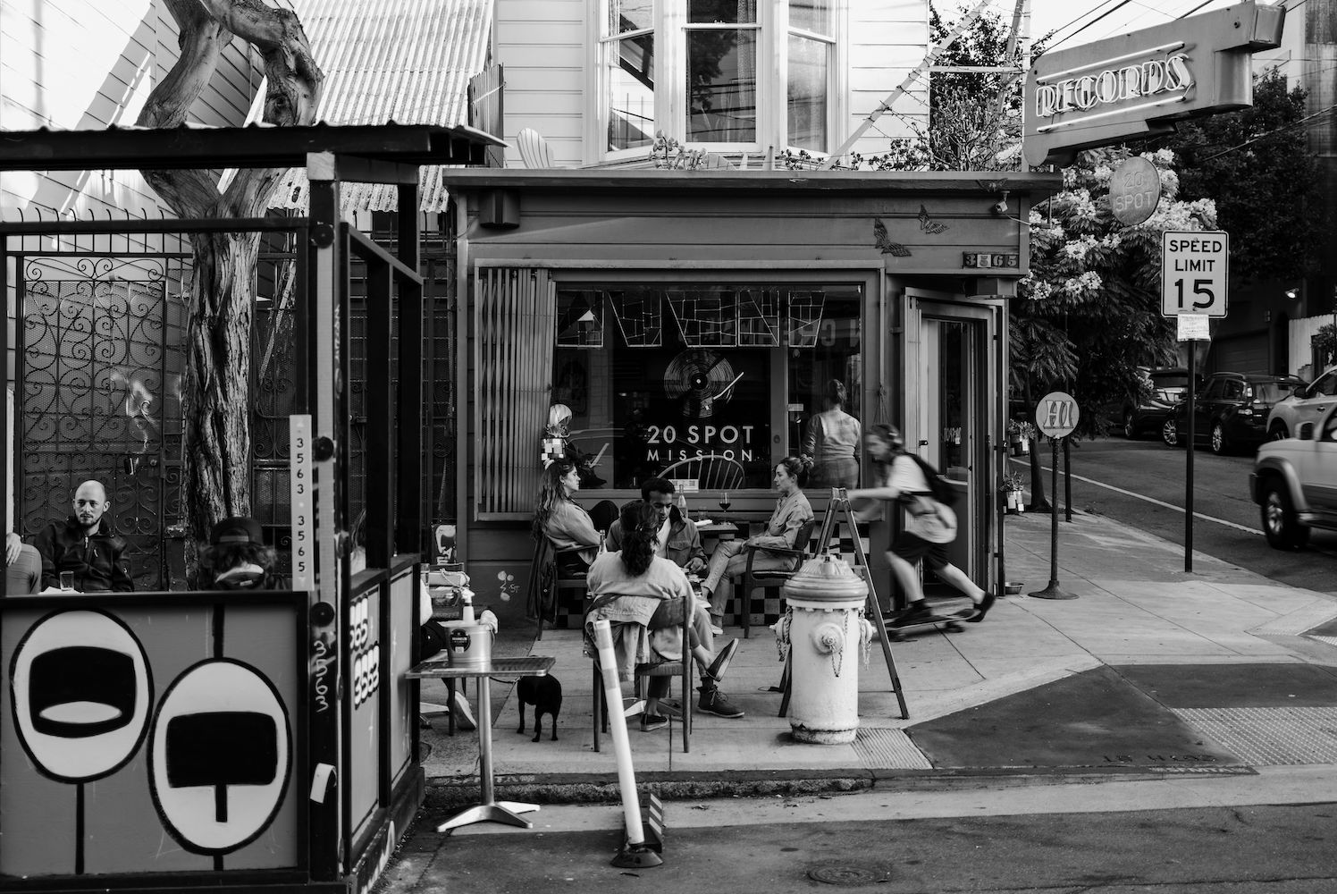 Sidewalk tables at 20 Spot