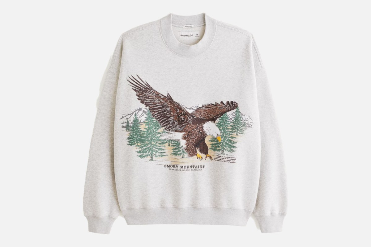Abercrombie u0026amp;amp; Fitch Smoke Mountain Graphics Crew Sweatshirt