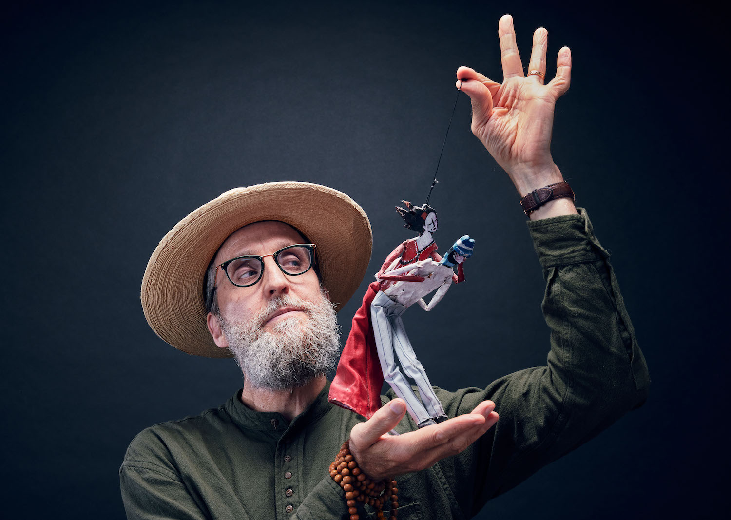Blair Thomas holding puppet