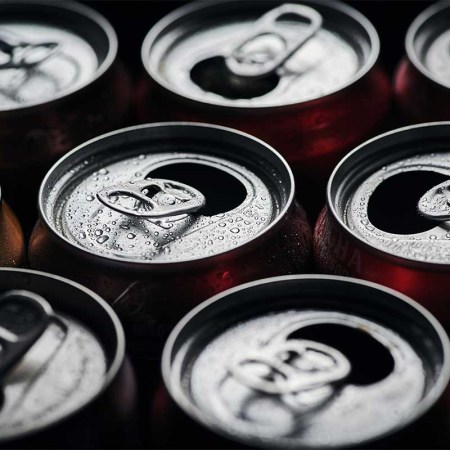 Close-up view of the can cap with waterdrops. A canned cocktail is the number one drinks brand in the U.S. in 2023.