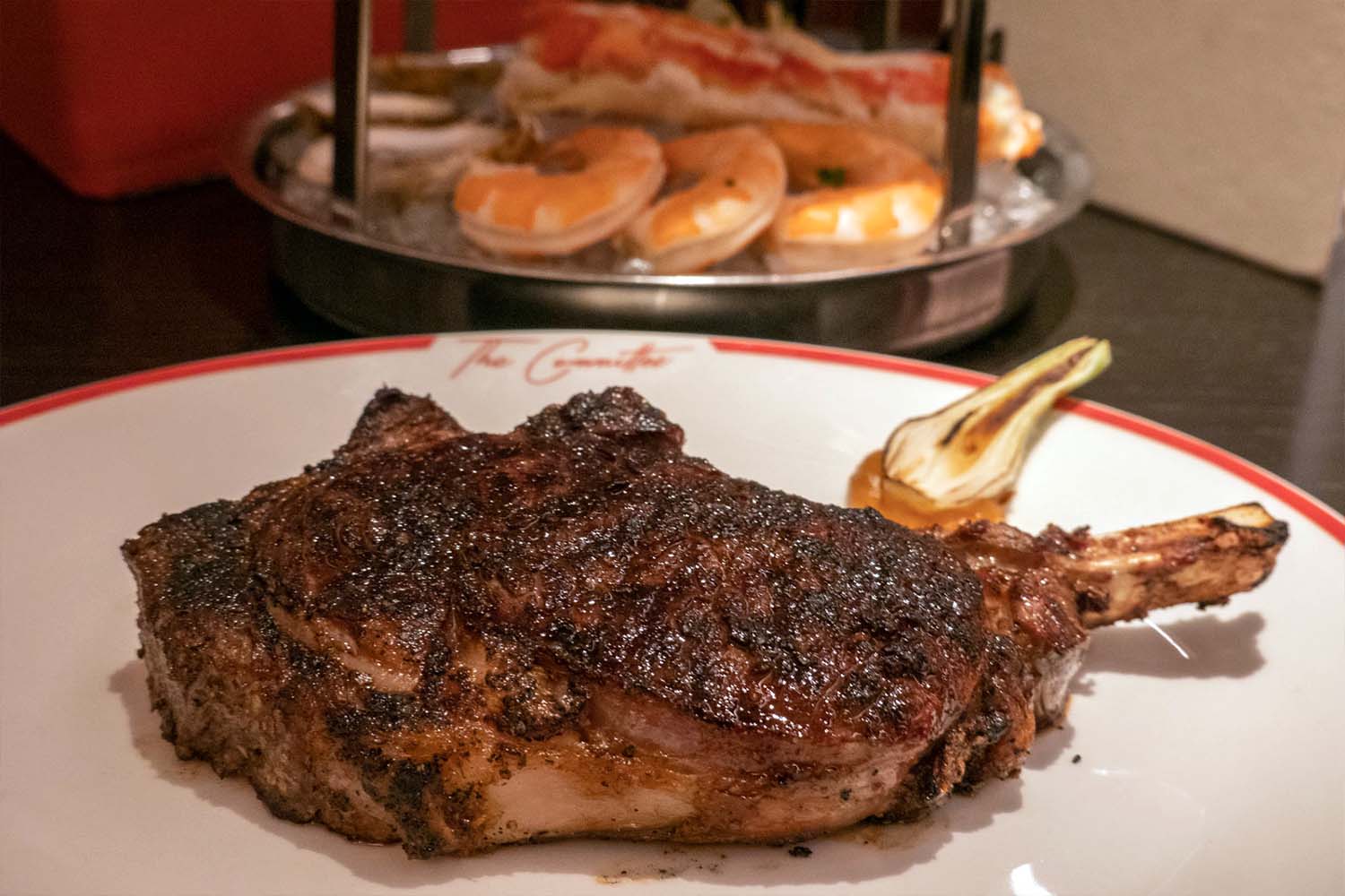 Cowboy ribeye from Committee Chophouse Kimpton Cottonwood in Omaha Blackstone District