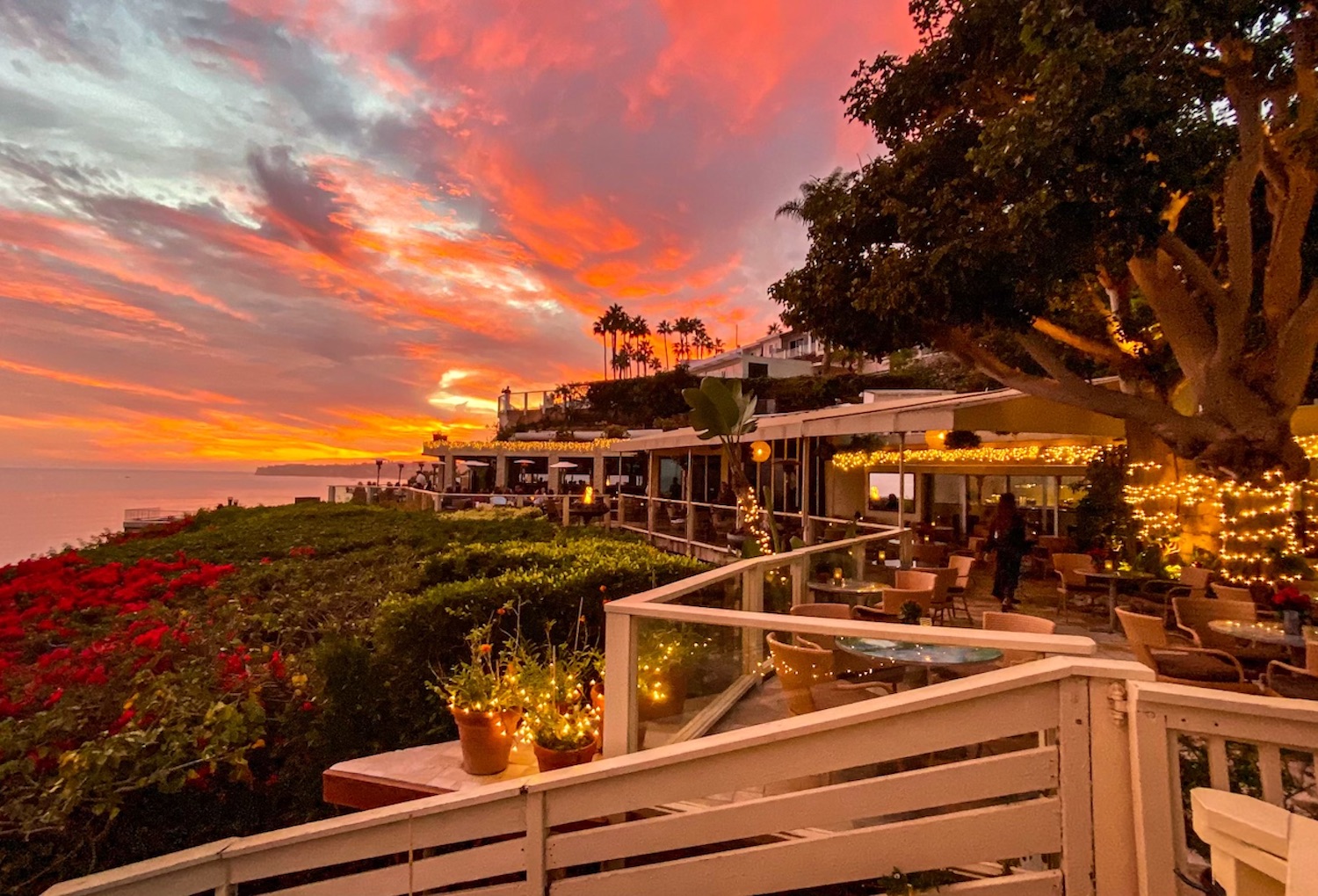 Exterior view of Geoffrey’s overlooking the ocean