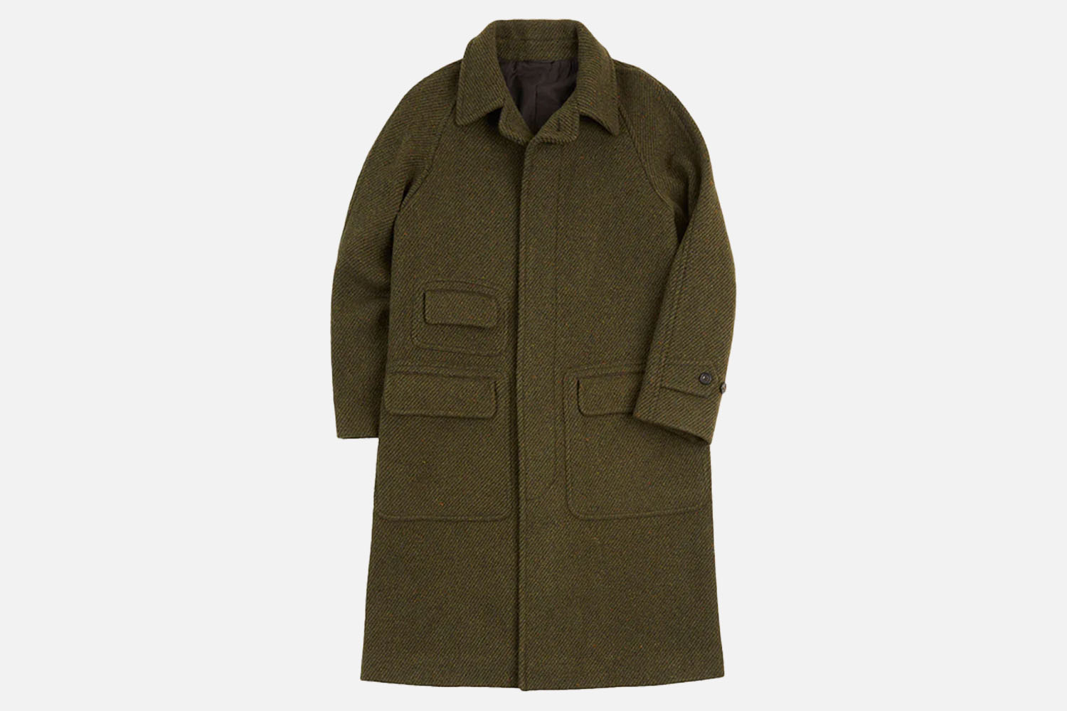 Drakeu0026amp;#8217;s Donegal Wool Twill Raglan Coat
