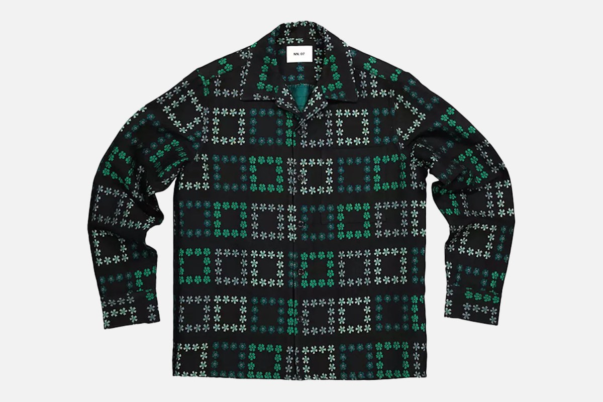 NN07 Julio Jacquard Floral Overshirt