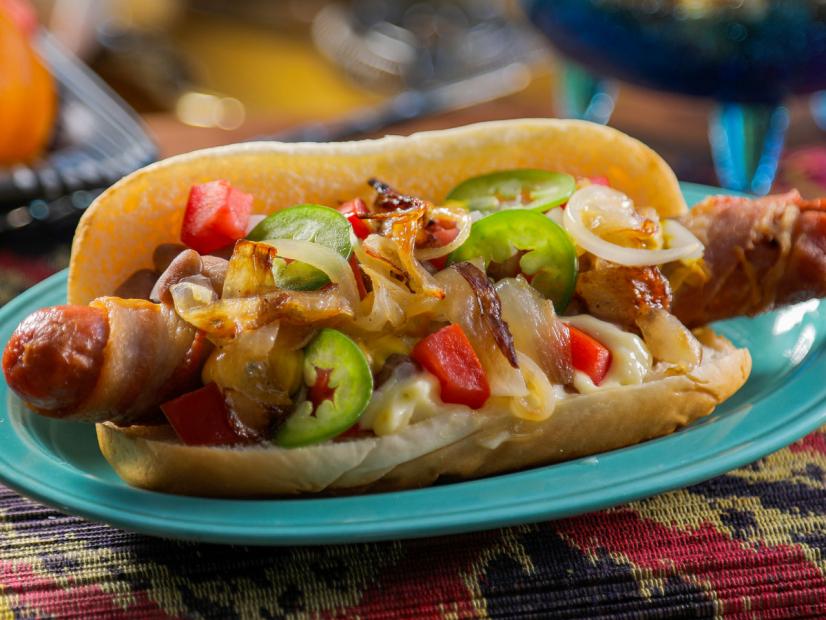 A Sonoran-style hot dog with all the trimmings.