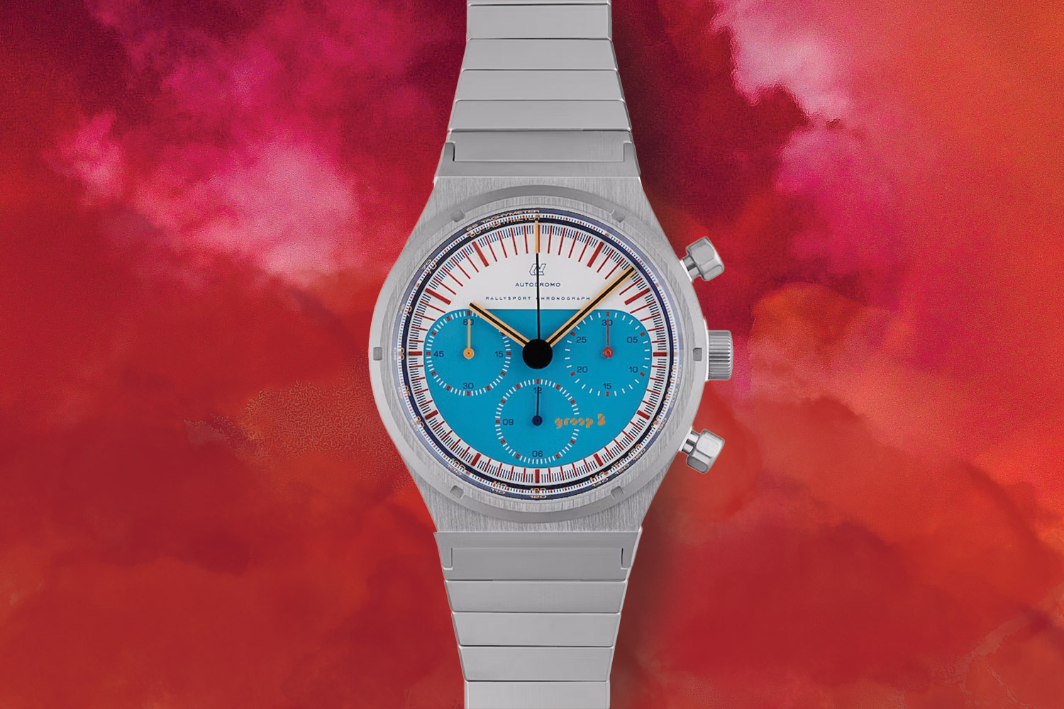 Gray, blue and white Autodromo Group B Rallysport Chronograph T16 For Hodinkee