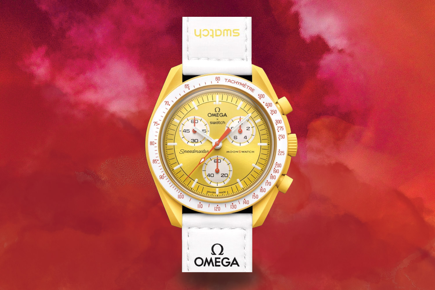 White and yellow watch