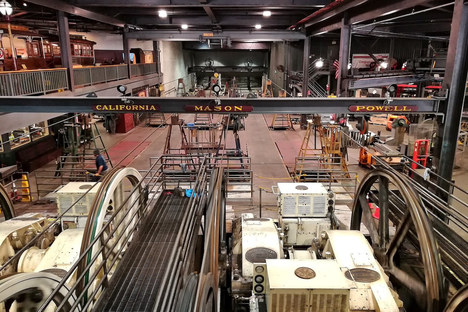 Cables in action at the Cable Car Museum