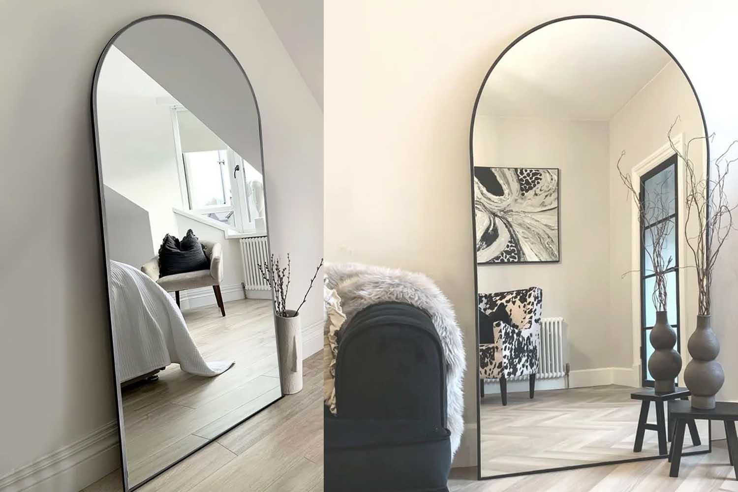 Latitude Black Large Arch Mirror