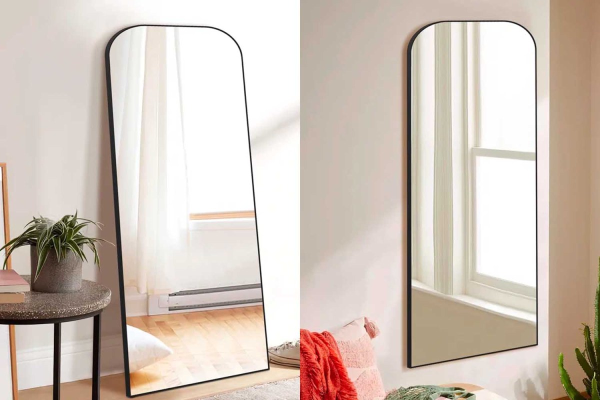 Etta Avenue Black Metal Arch Mirror