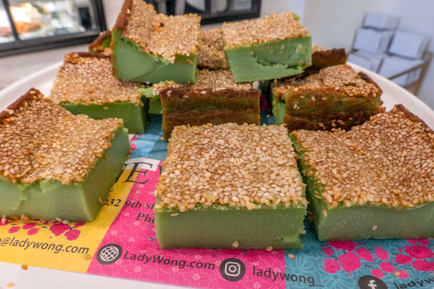 Grilled pandan cake from Lady Wong
