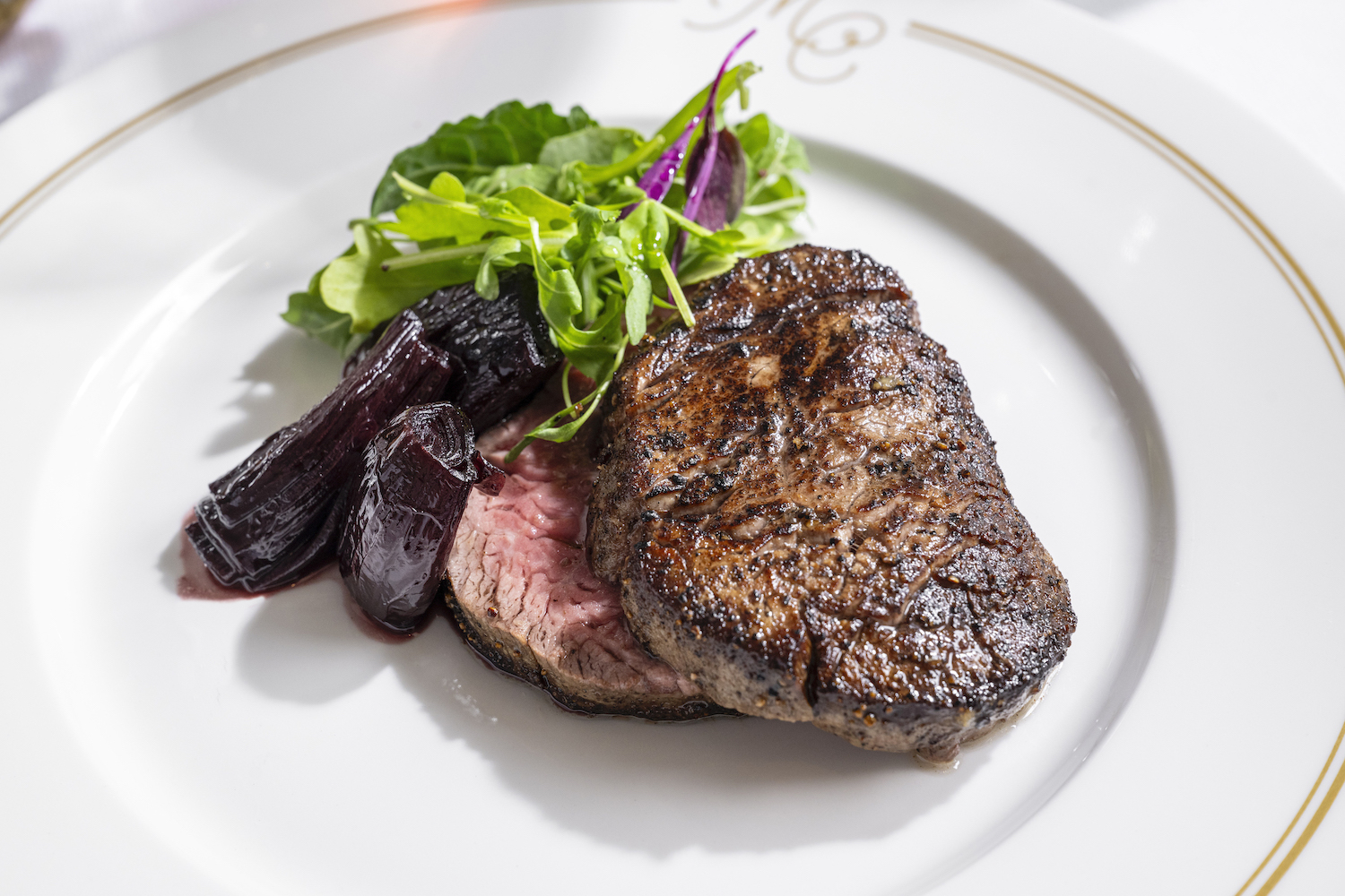 Close-up of steak on a plate