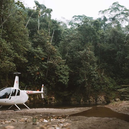 Heli fishing in the Bolivian Amazon