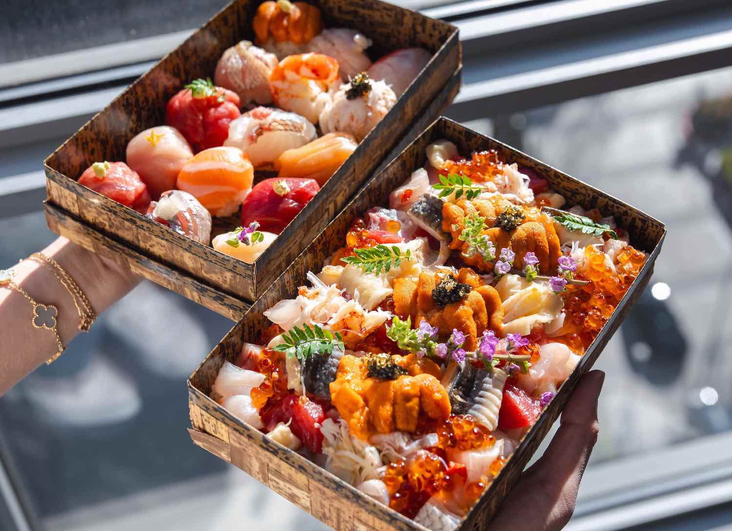 Sushi in boxes